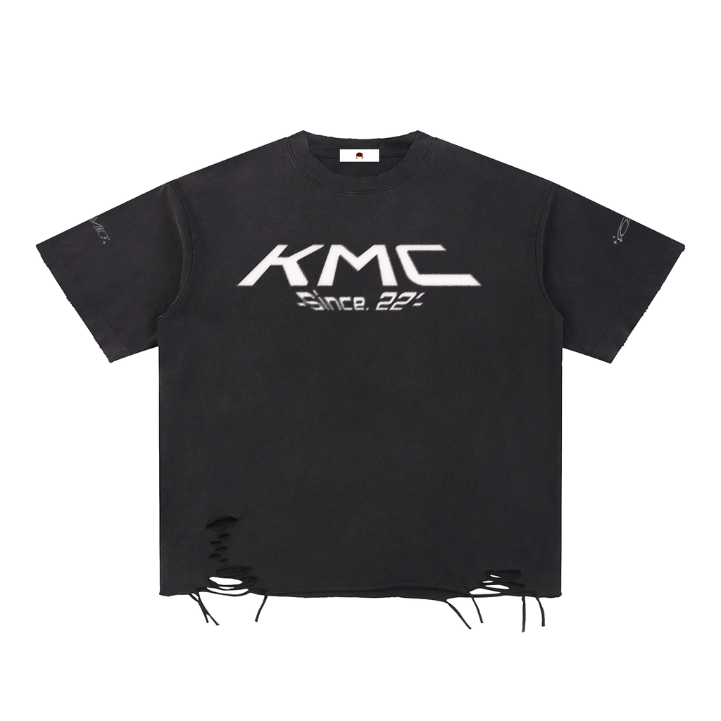Raw Hem,Vintage,Black,T- Shirt