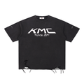 Raw Hem,Vintage,Black,T- Shirt