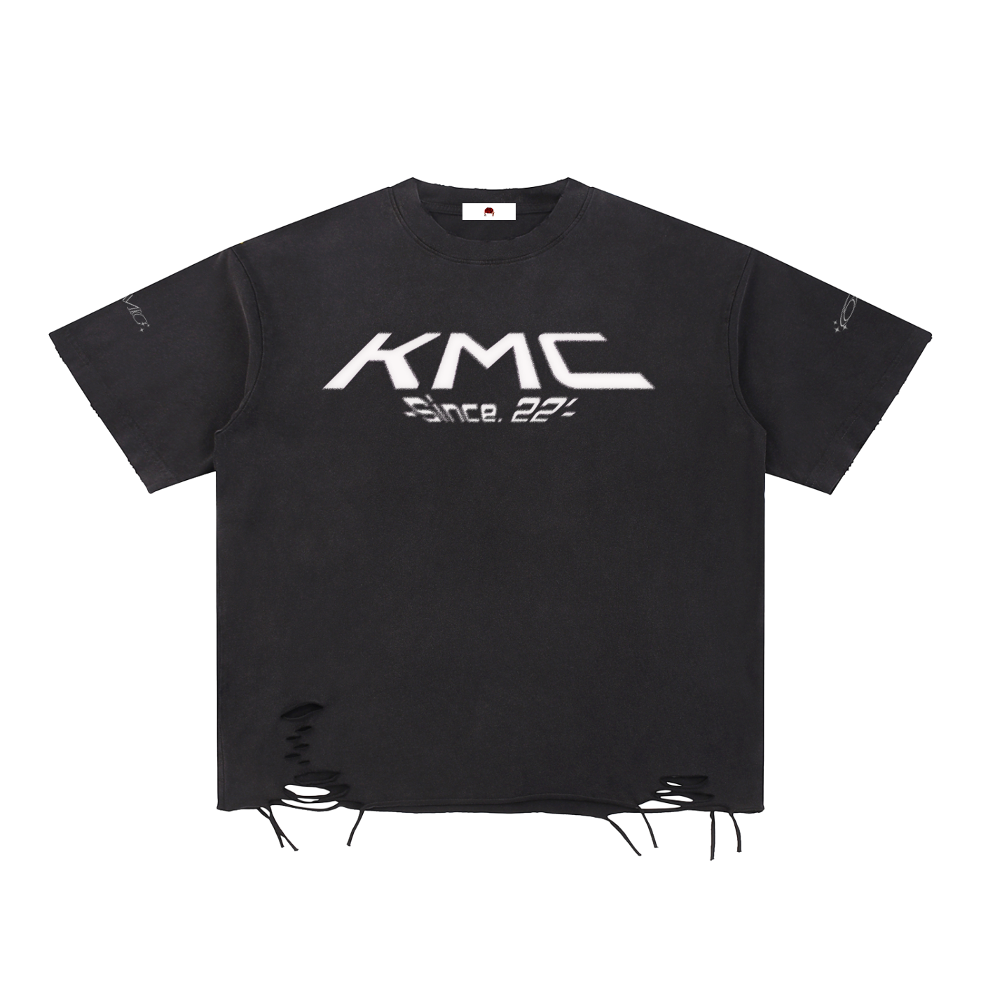 Raw Hem,Vintage,Black,T- Shirt