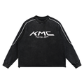 Raw Hem,Sweatshirt,Crew Neck,Black,Vintage,Oversized,Heavyweight
