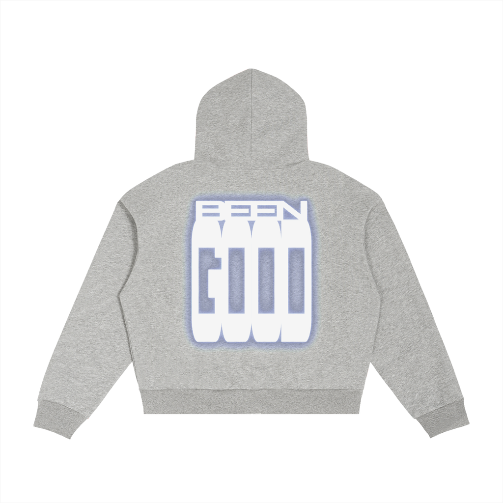 Plaid,Hoodie,Zip Up,Boxy,Gray