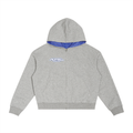 Plaid,Hoodie,Zip Up,Boxy,Gray