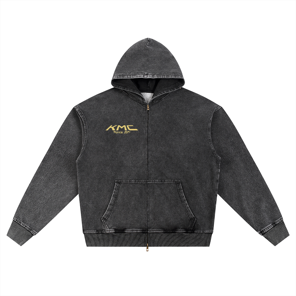 Coat,Denim,Black,Blue,Zip Up,Heavyweight,Baggy