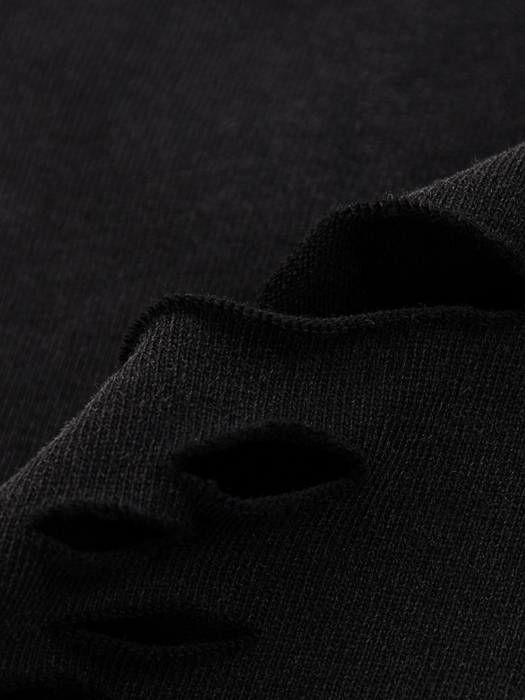 Raw Hem,Vintage,Black,T- Shirt