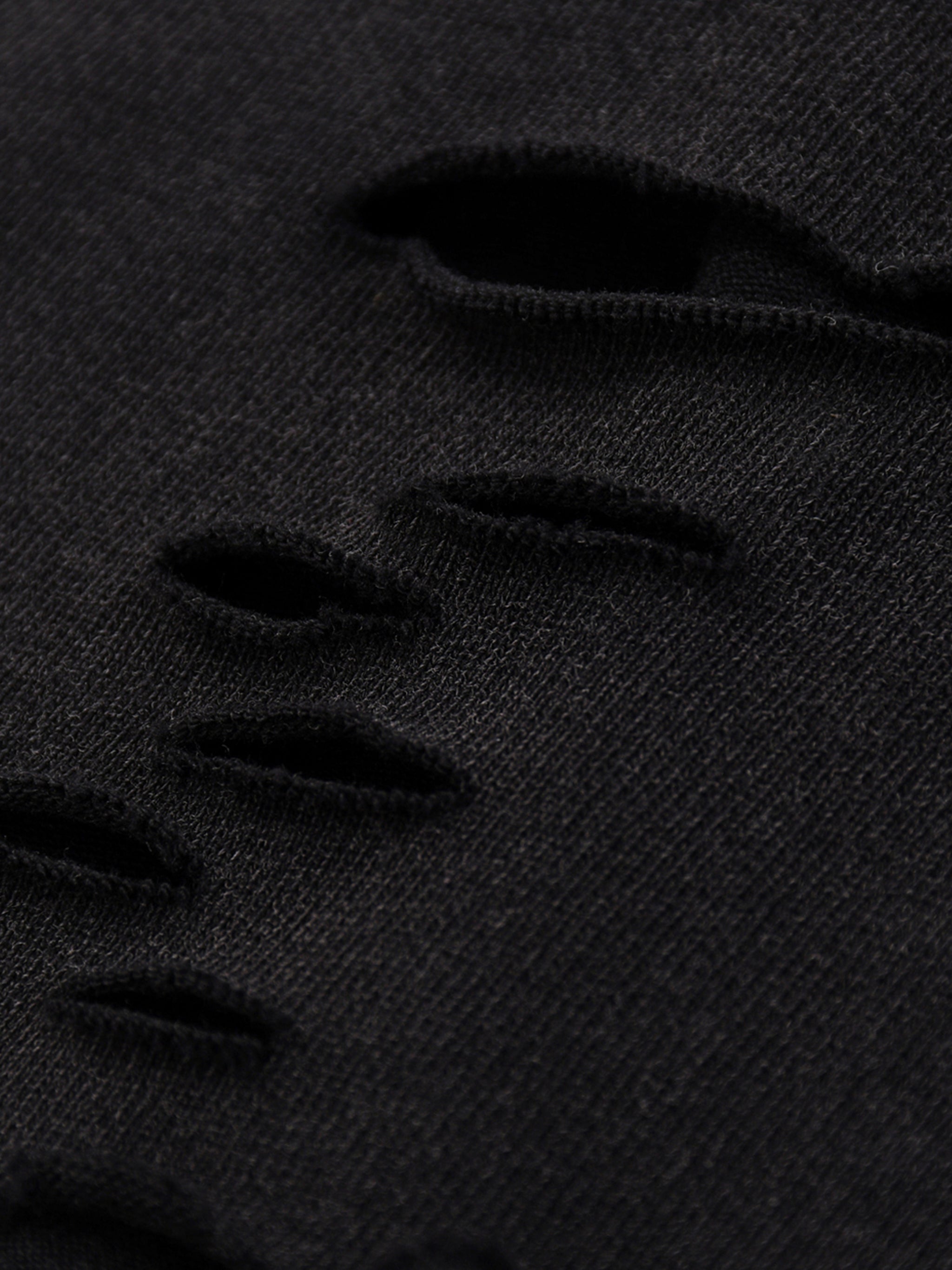 Raw Hem,Vintage,Black,T- Shirt