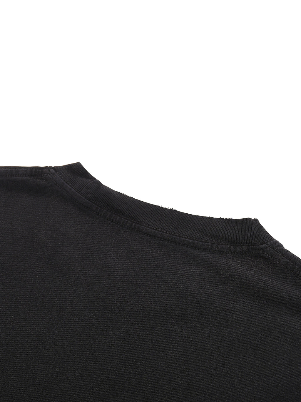 Raw Hem,Vintage,Black,T- Shirt