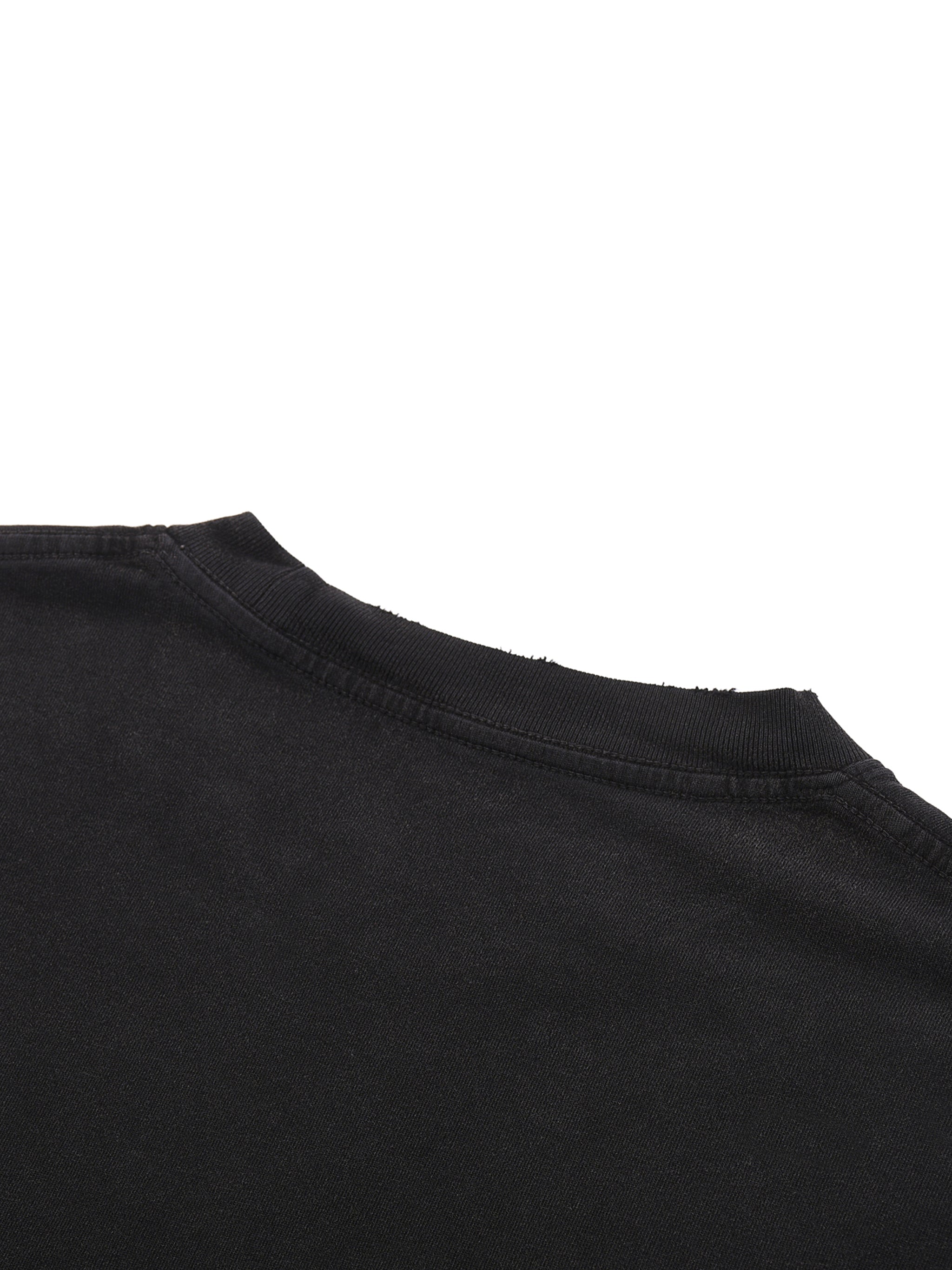Raw Hem,Vintage,Black,T- Shirt